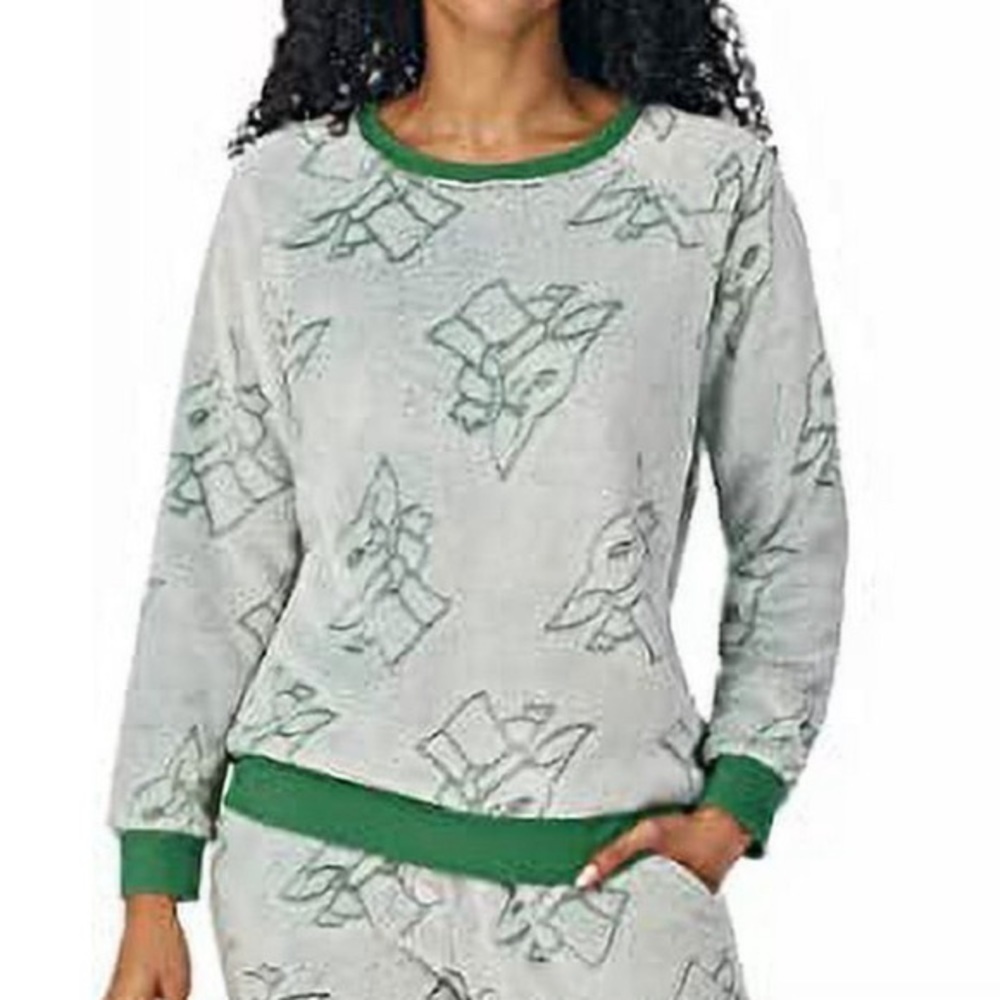 Star Wars The Mandalorian Womens Fleece Long Sleeve Loungewear Top NWOT
